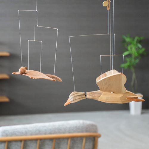 旭川クラフト 早見賢二 Mobile モビール 国産クラフト 木製 オブジェ