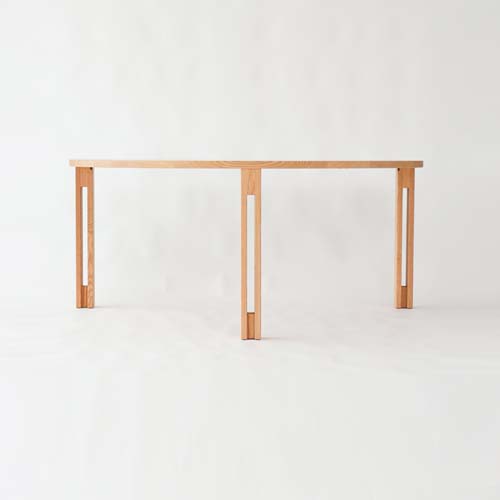 飛騨家具 shirakawa シラカワ プラッツテーブル 半円形 スリット脚