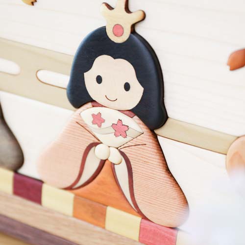 旭川クラフト Pecker 工房ペッカー 木製寄せ木雛人形 壁掛け 国産