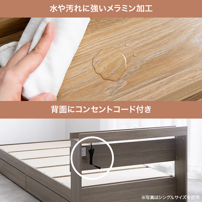 g99031]【セミダブル】Pluto 収納付きベッド 収納付きベッド | 家具