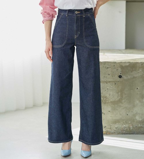 SOMETHING LISAレースアップワイドデニムパンツ|SOMETHING|サムシング