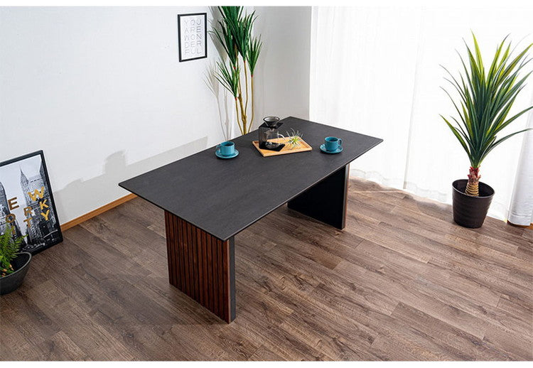 ダイニングテーブル 165×85cm 棚付き 収納 リビングテーブル