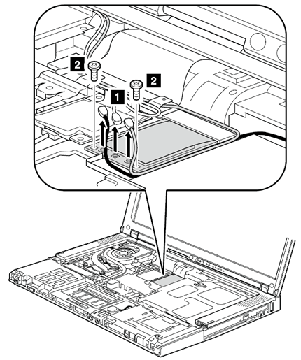 PCI Express Mini カード ワイヤレス LAN の取り付け/取り外し手順