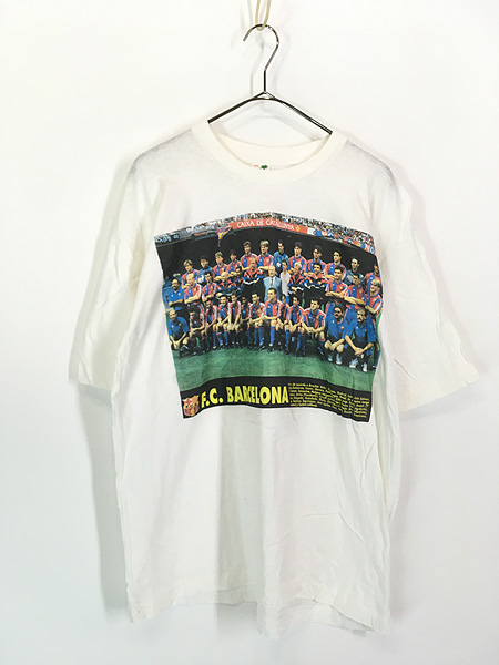 古着 90s F.C. BARCELONA バルセロナ サッカー フォト Tシャツ XXL