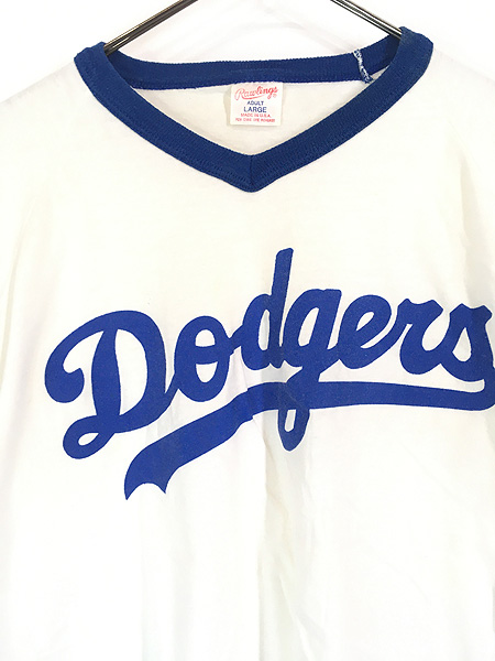 古着 80s USA製 MLB Los Angeles Dodgers ドジャース Tシャツ L 古着
