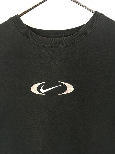 古着 90s NIKE センター スウォッシュ ロゴ 刺しゅう スウェット