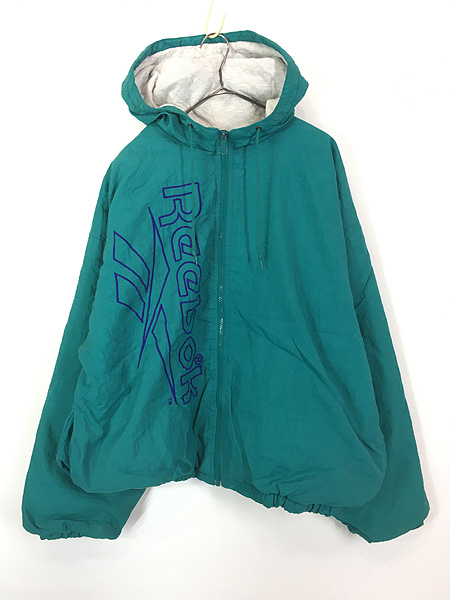 古着 80-90s Reebok VECTOR ロゴ 刺しゅう パデット ナイロン