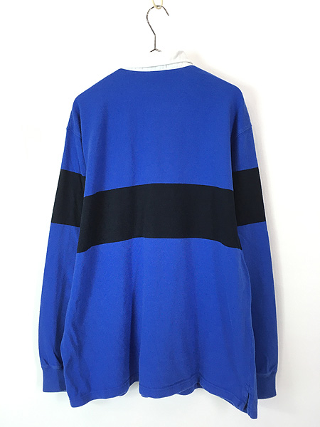 古着 Polo Ralph Lauren 紺×青 バイカラー ラガー ラグビー シャツ L
