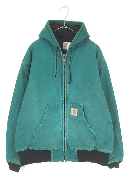 古着 90s USA製 Carhartt レアカラー!! エメラルド ダック 防寒