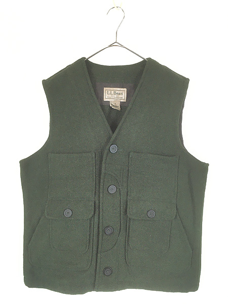 古着 LL Bean ハーフムーン ポケット ウール ハンティング ベスト M