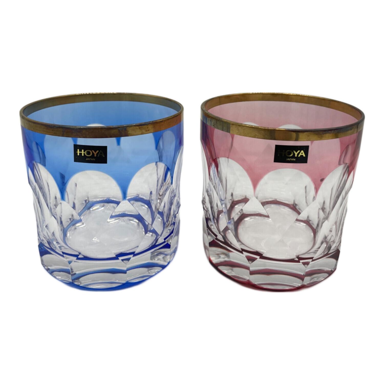 HOYA CRYSTAL (ホーヤクリスタル) 切子グラスセット 色被せクリスタル