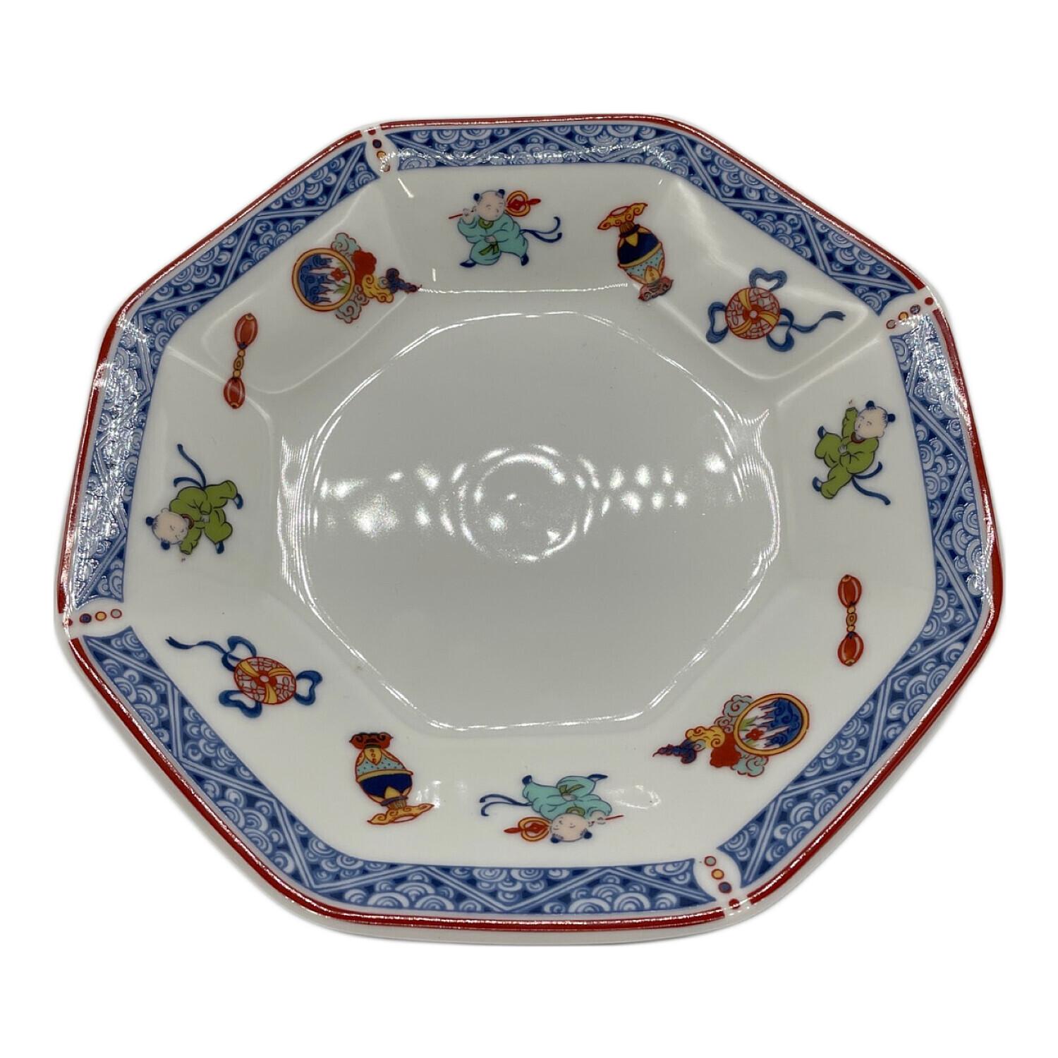 NARUMI (ナルミ) 八角皿＆レンゲ チャーハン皿 唐子 5Pセット