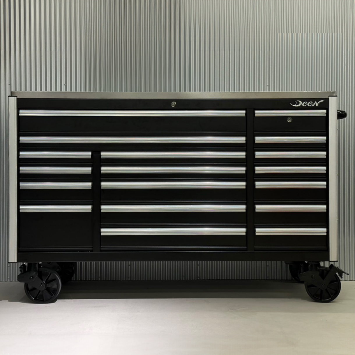 DEEN 18段ワイドキャビネット ブラック DNX72CA18BK | ファクトリー