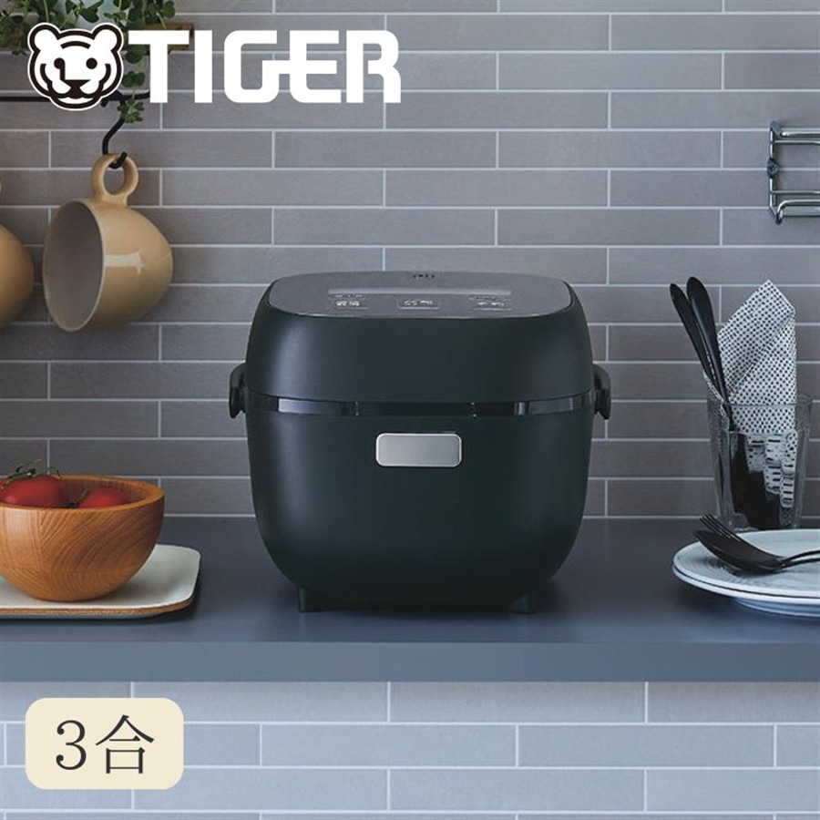TIGER タイガー マイコンジャー炊飯器 炊きたて 3合 メタルブラック