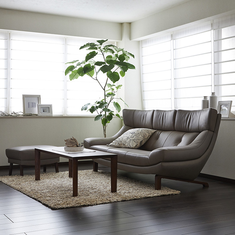 2人掛ソファ ZU4662 グレージュ ウォールナットナチュラル 通販