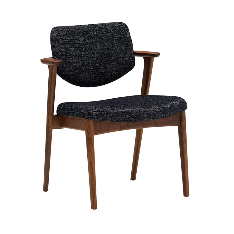 ショートアームチェア CW6851(ハードシート) ブラック ウォールナット