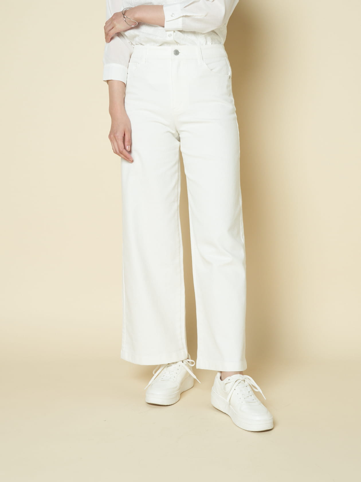 3buy40%OFF！対象商品】ホワイトワイドデニムパンツ（6204432）｜women