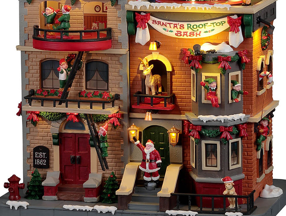 Новогодний сувенир – Музыкальный домик «Вечеринка Санты», Lemax