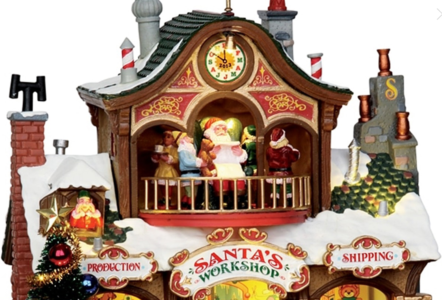 Новогодний сувенир – Музыкальный домик «Мастерская Санты», Lemax