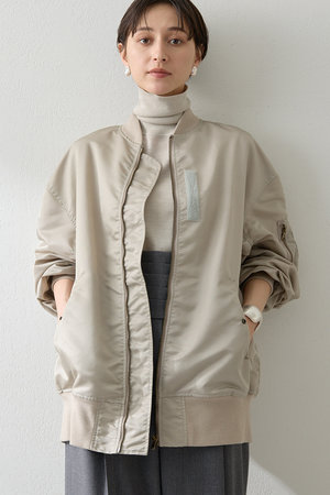 Whim Gazette(ウィム ガゼット)｜ナイロンMA-1/グレージュ の通販