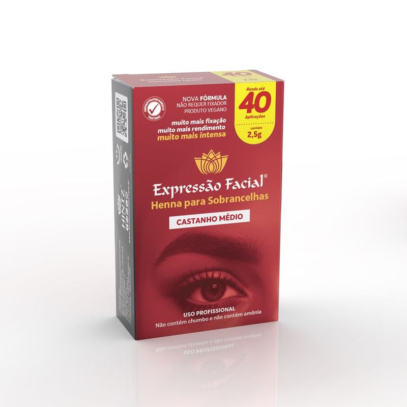 Henna Para Sobrancelha Expressão Facial Castanho Médio 2,5g