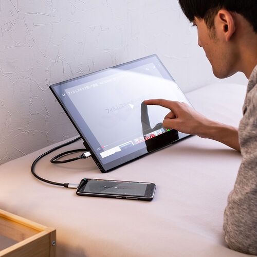 タッチ操作対応 モバイルモニター 15.6インチ フルHD USB Type-C HDMI