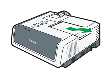 ランプユニットの交換および再セットの手順について（RICOH PJ WX4241N