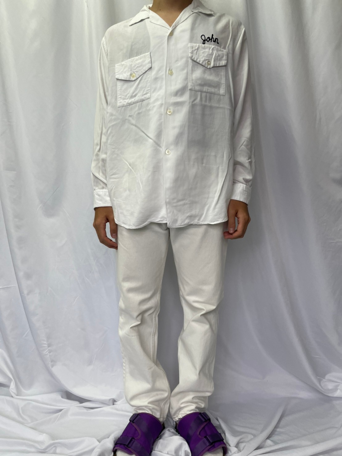 60年代 ナットナスト 開襟 オープンカラー 白 ホワイト | ビンテージ