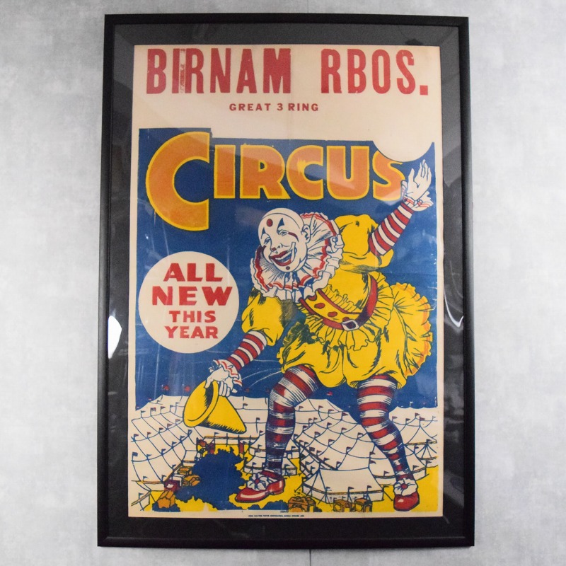 40s 40年代 サーカス ピエロ 手刷り ポスター │ヴィテージ古着屋Feeet