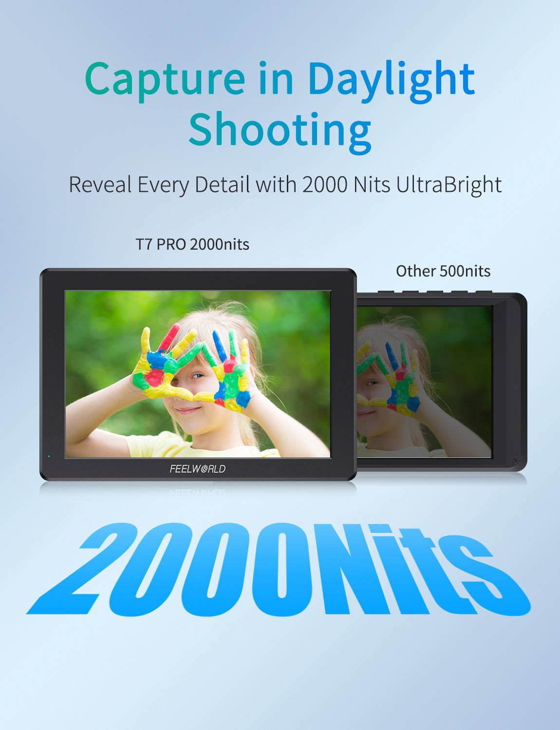 FEELWORLD T7 PRO 7インチ 2000nit アルミニウム フィールド DSLR