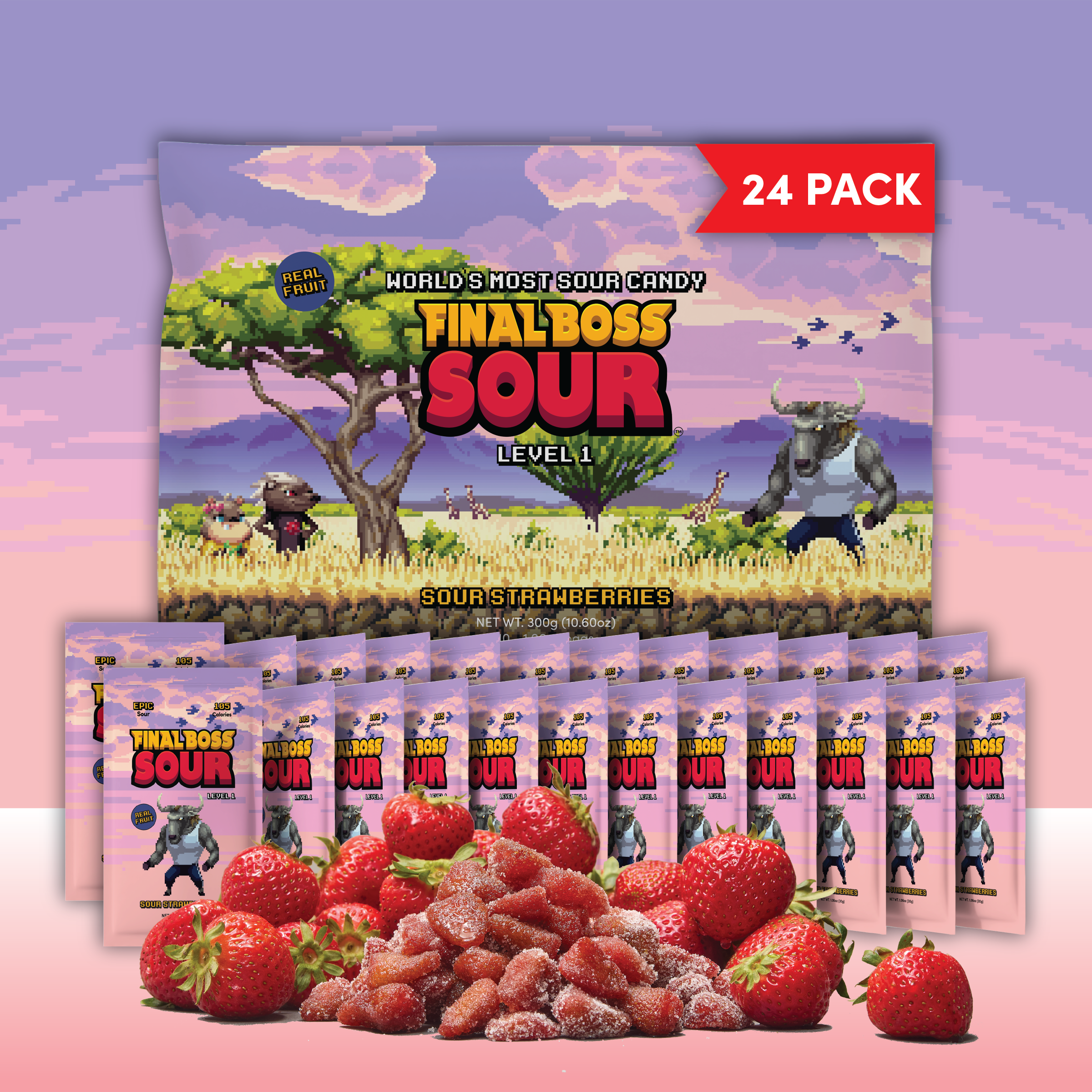 Level 1 Strawberries (24-pack) | Final Boss Sour