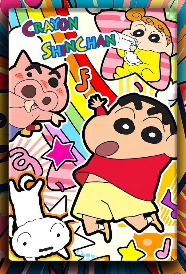 Shin-chan & Shiro Decorative Painting & Fridge Magnet - Crayon