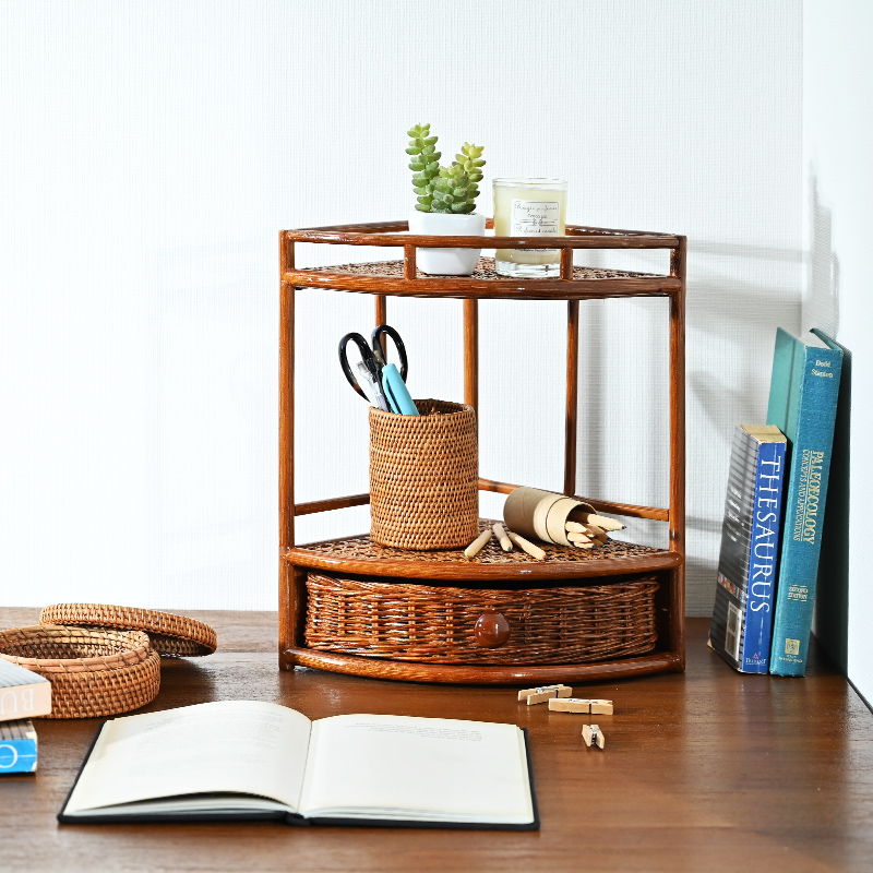 R010HR ラタン 2段ミニラック | 【SR-net】Sunflower Rattanの卸販売サイト