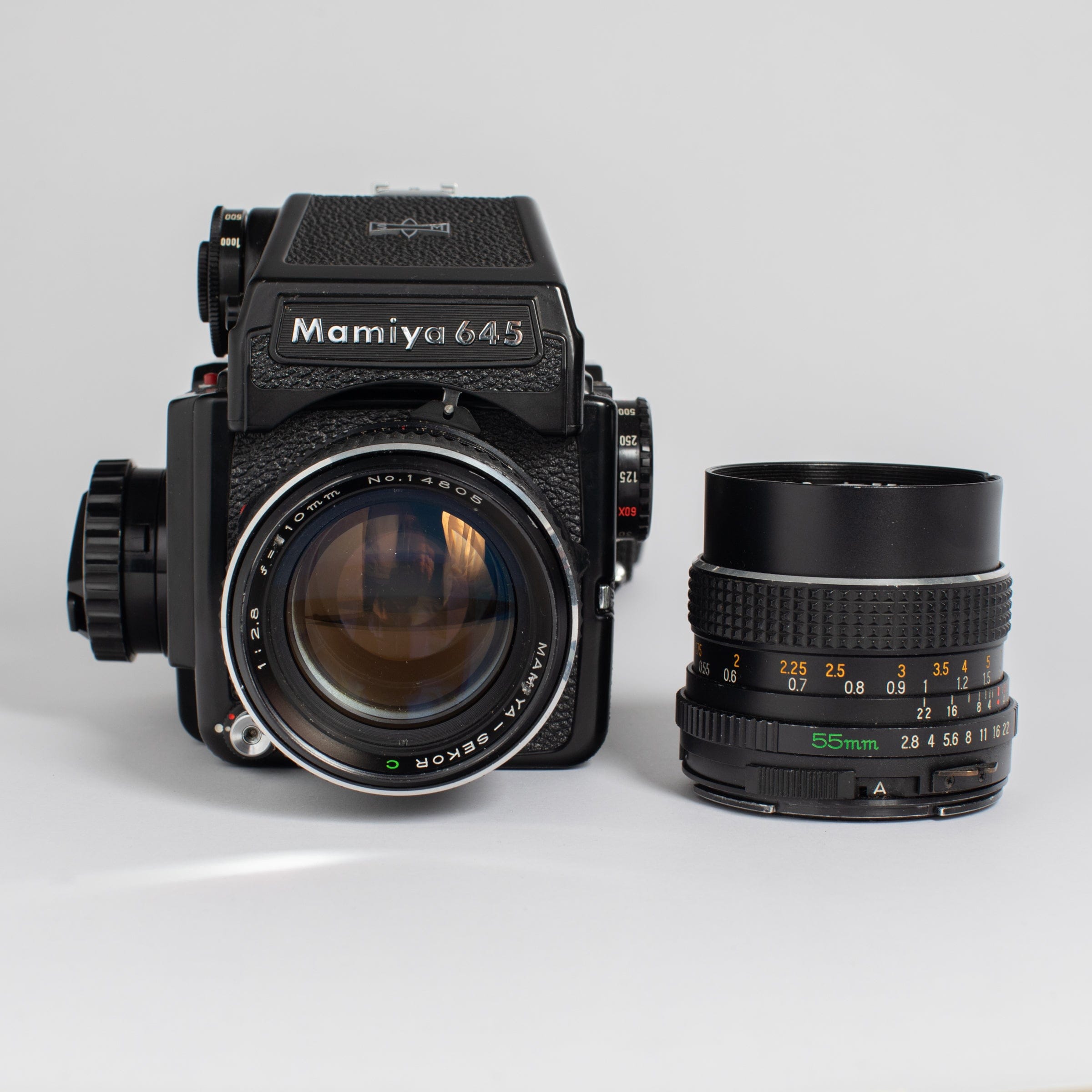 Mamiya M645 J with 55mm f/2.8 and 110mm f/2.8 – Film Supply Club