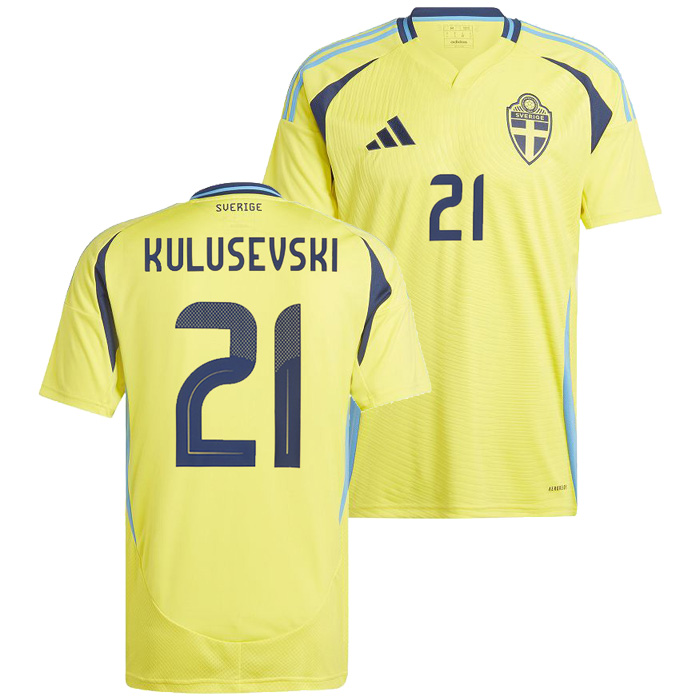 スウェーデン代表 2024 ホーム 半袖 ユニフォーム No.21 クルゼフスキ