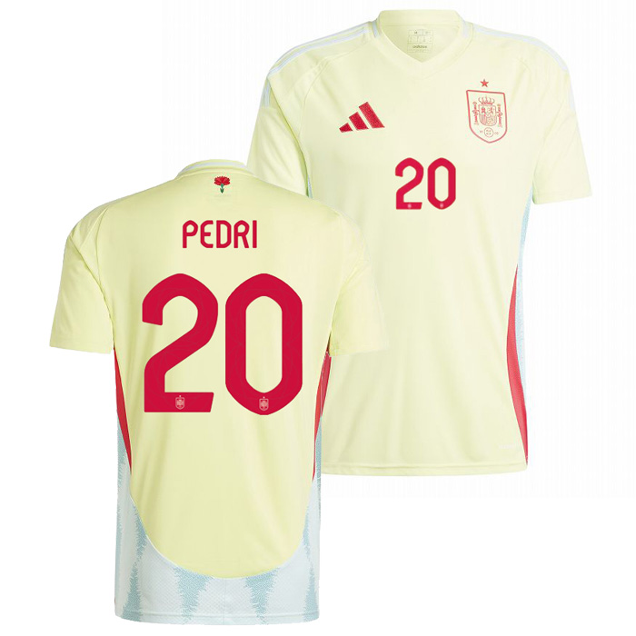 スペイン代表 2024 アウェイ 半袖 ユニフォーム No.20 ペドリ【adidas