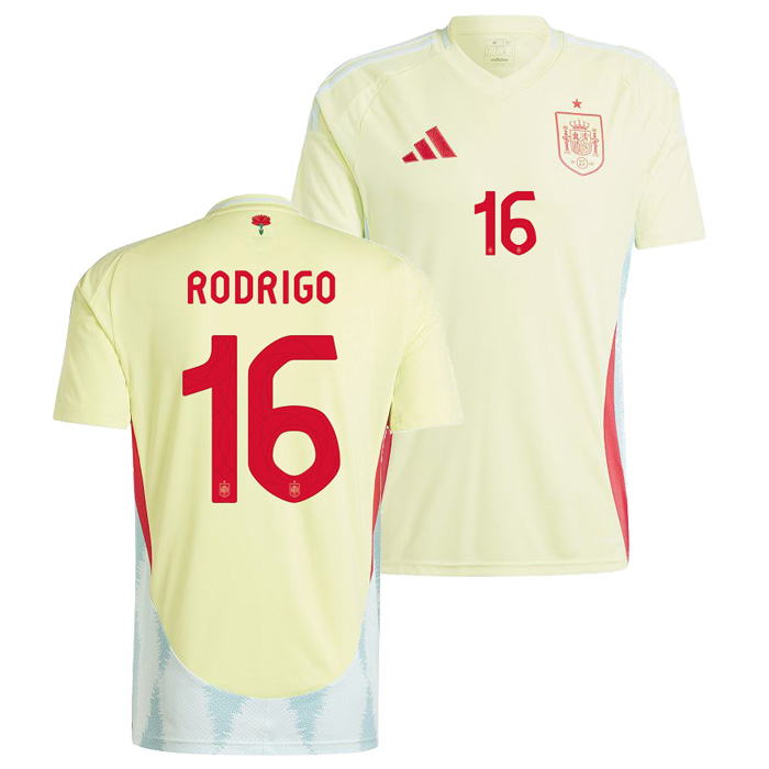 スペイン代表 2024 アウェイ 半袖 ユニフォーム No.16 ロドリ【adidas