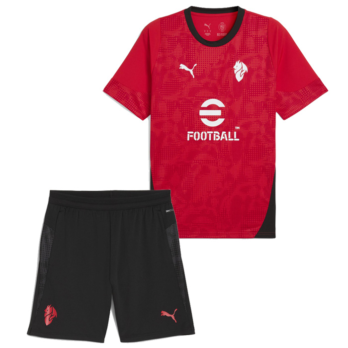 ACミラン 25-26 トレーニングシャツ 半袖＆ショーツ 上下セット(レッド