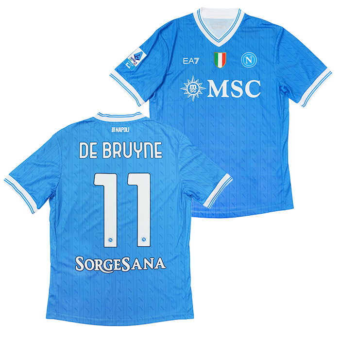 SSCナポリ 25-26 ホーム半袖 ユニフォーム No.11 デ・ブルイネ+セリエA