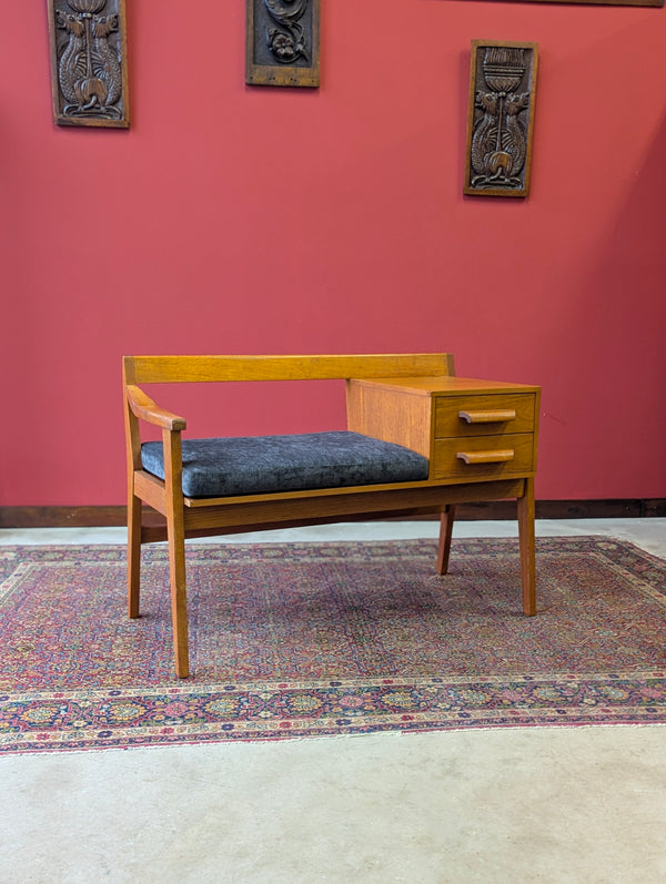 Mid Century Teak Hall / Telephone Seat by Chippy Heath – Founders