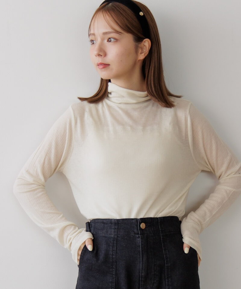 archivio ホワイト タートルネック セット 2way オフタートルニット