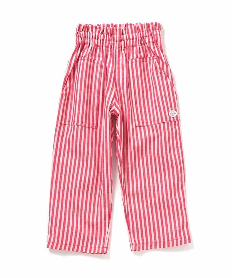 ☆SALE☆ストライプベイカーワイドパンツ 10分丈（J221045）|BREEZE