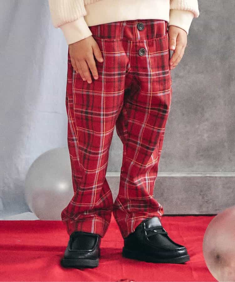 ☆SALE☆【リンク】フロントボタンチェックパンツ 10分丈（V521025