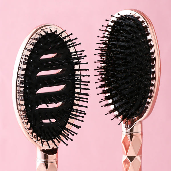シヴ デュアルオーバルヘアブラシ シャイニー ピンクゴールド