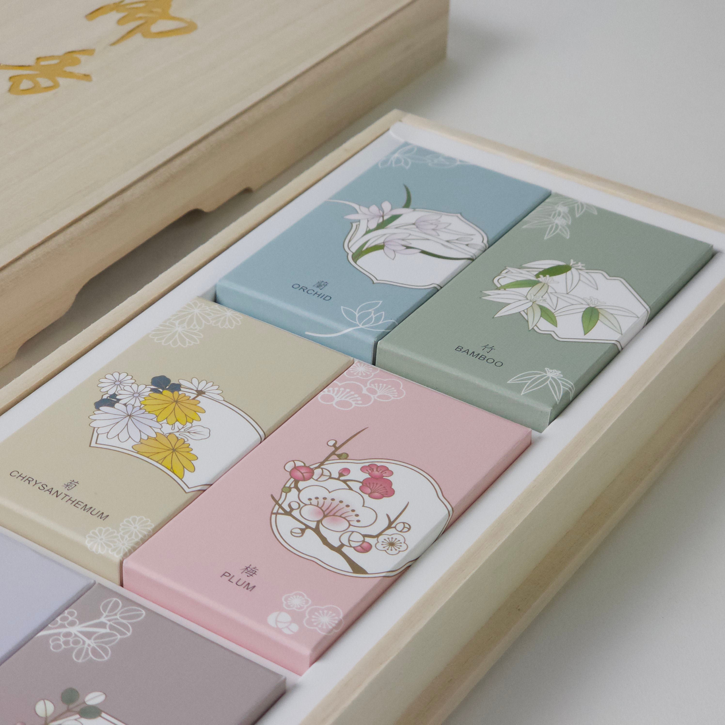 香彩堂 進物用線香 四君子 ショート5種 詰め合わせ お線香 – 福山 江原