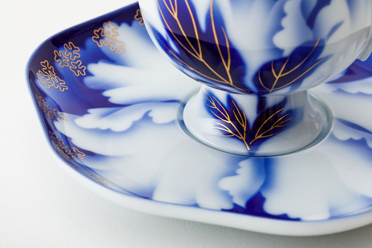 2557 深川製磁 牡丹金ミル 茶碗 5客 金彩 未使用 【公式通販】