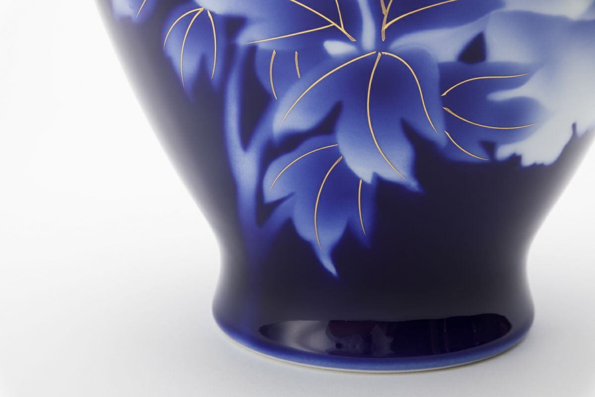 ルリ牡丹 F型9号花生 | 有田焼 深川製磁｜公式オンラインストア