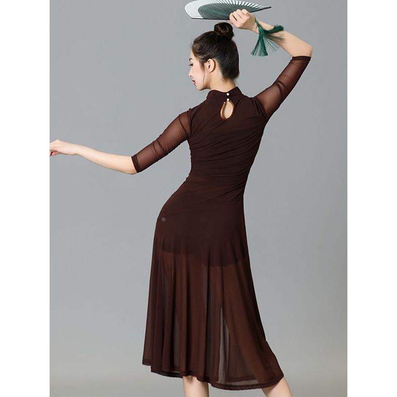 クレイモア☆ブラックに肌色のメッシュ生地の上に黒ワンピース社交