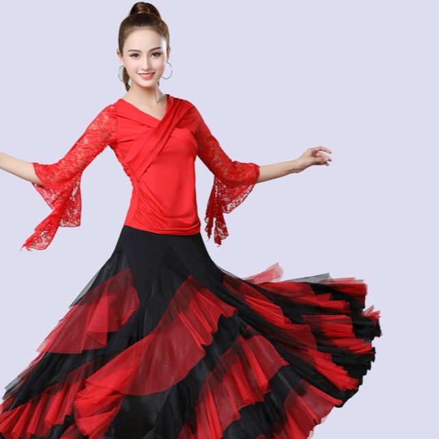 花柄総レース半袖アシンメトリー裾ドレス ヨーロッパ|社交 ダンス