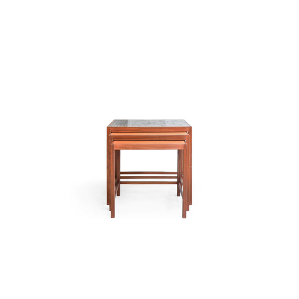 デンマークヴィンテージ タイルトップ ネストテーブル 北欧家具/Danish